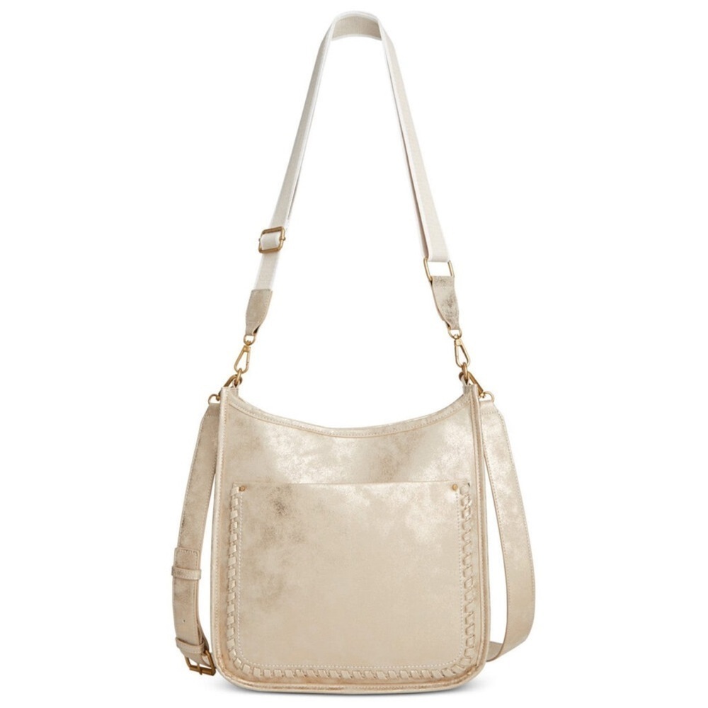 NEW Women’s Style & Co Metallic Gold Whipstitch Shoulder Bag Only